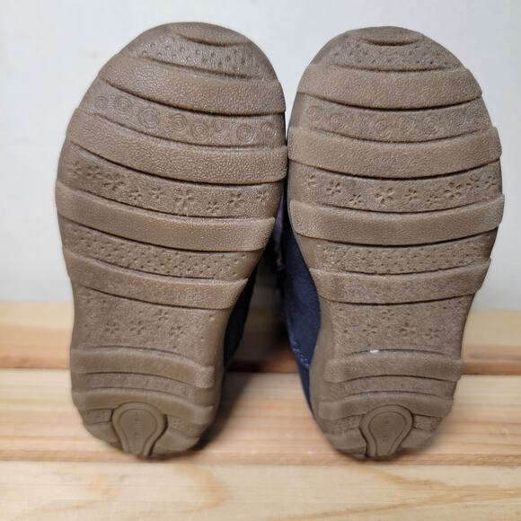 Stride Rite Girls Dark Blue & Purple Boots w/ Single Flower - Size 5.5M - Picture 5 of 6